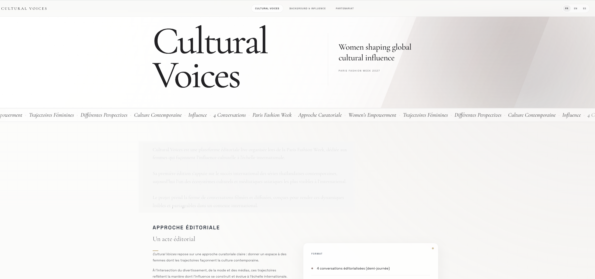Cultural Voices, hero